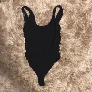Black with gold bodysuit